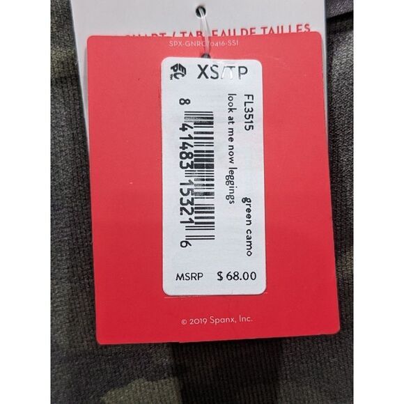 New! SPANX Green Camo Look At Me Now Seamless Leggings, XS - Picture 8 of 9